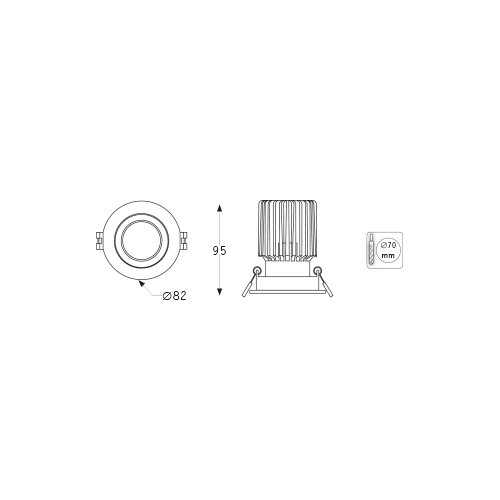 Faretto da Incasso 220 V 15 W  82 mm