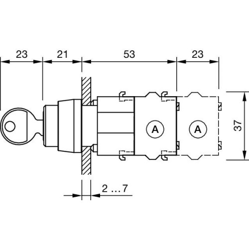 Selettore a Chiave Tre Posizioni EAO 704115