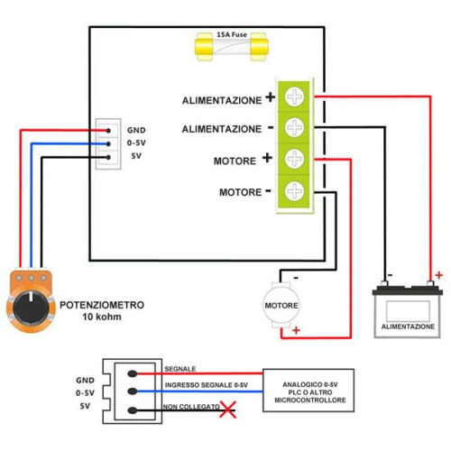 Variatore di Velocità 6-90 V 15 A