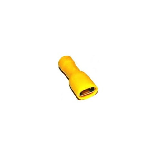 Faston Femmina Isolato per Maschio da 6,3x0,8 mm con Isolante in PVC colore Giallo