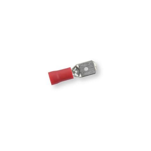Faston Maschio Preisolato 6,3x0,8 mm con Isolamento in PVC colore Rosso