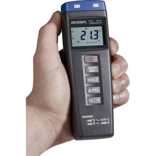 Termometro Digitale 2 Canali Sensore Tipo K da -200 a +1370 °C