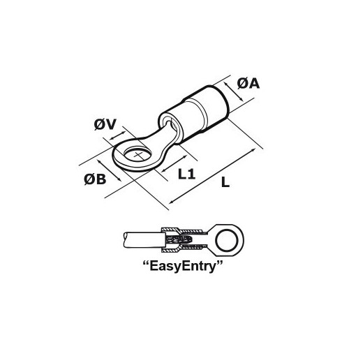 Terminali ad Occhiello Diametro 10,5 mm Colore Rosso
