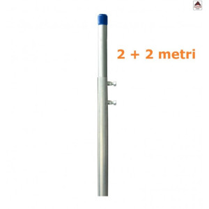 Palo Telescopico Zincato 2+2 metri Rinforzato