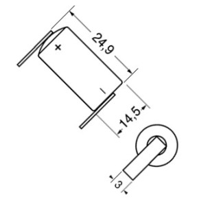 PILA AL LITIO MINISTILO 3,6V  -0,95Ah - SIZE 1/2 AA 2
