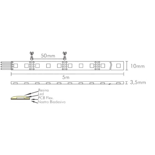 Nastro a Led RGB 12 V 12 W