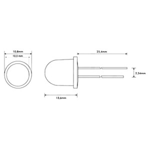 LED Bianco Freddo ad  Alta Luminosità Ø10mm 2