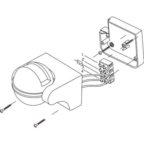 Sensore PIR ad Infrarossi da Parete Colore Bianco