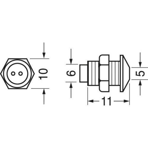 Portaled in Metallo Cromato Testa Conica per Led con diametro di 5 mm