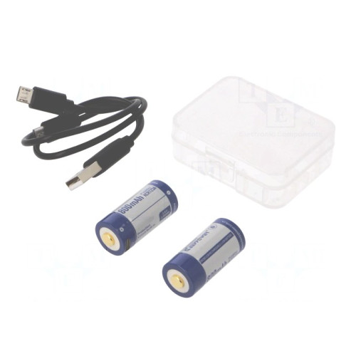 Batteria Ricaricabile Li-Ion 3,6 V 123 2 Pezzi