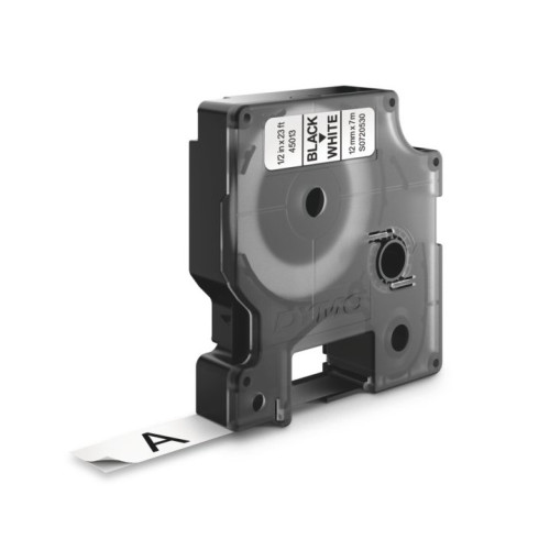 Nastro D1 per Etichettatrice Dymo Nero su Bianco altezza 12mm 450130
