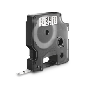 Nastro D1 per Etichettatrice Dymo Nero su Bianco altezza 6mm 436130