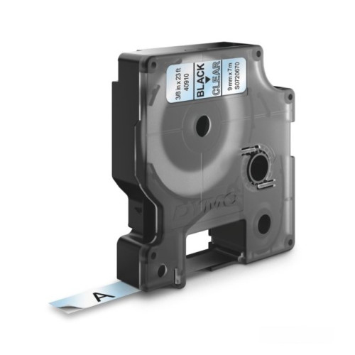 Nastro D1 per Etichettatrice Dymo Nero su Trasparente altezza 9mm 409100