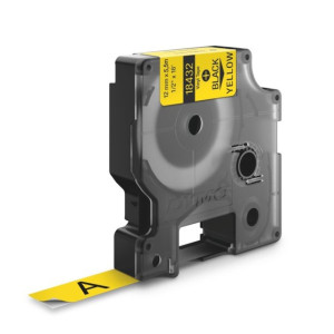 Nastro D1 in Vinile per Etichettatrice Dymo Nero su Giallo altezza 12mm 184320