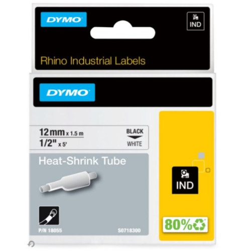 Nastro Termorestringente Bianco 12mm per Etichettatrici Dymo - 180550