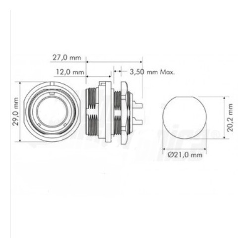 Connettore Femmina da Pannello 7 Poli IP68 SP21