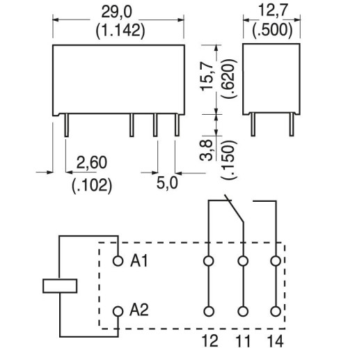 Relè Unipolare 24 Vdc 16 A RT1