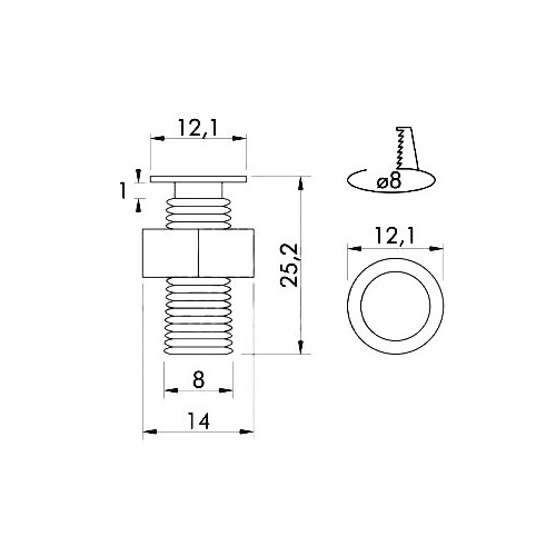 Faretto a Led da Incasso 12V 0,2W Bianco Caldo