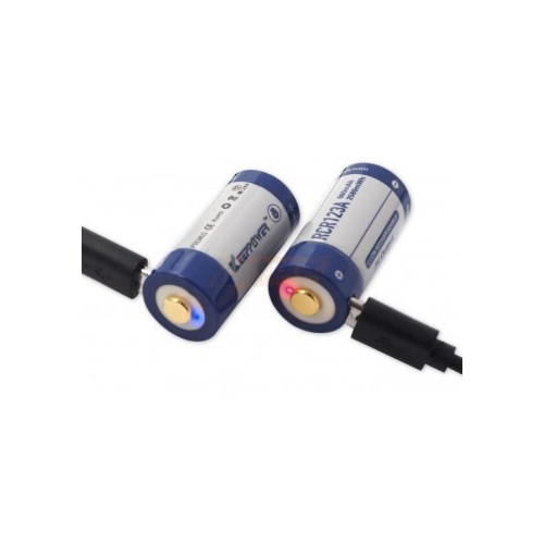 Batteria Ricaricabile Li-Ion 3,6 V CR123A 2 Pezzi