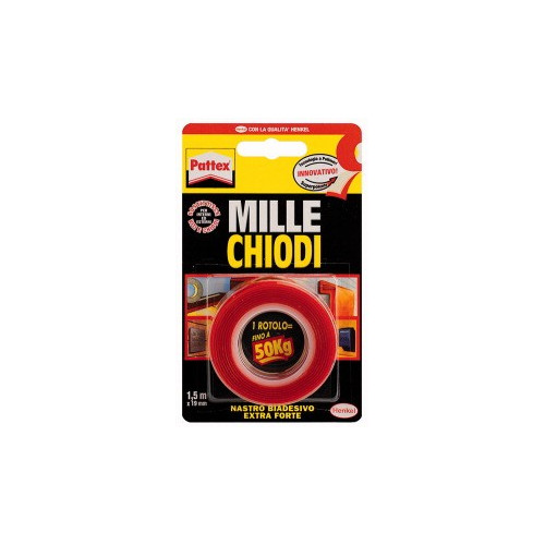 NASTRO BIADESIVO MILLE CHIODI / 1,5 mt TRASPARENTE