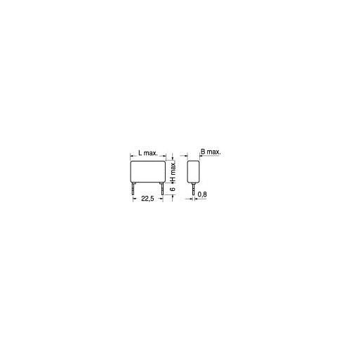 Condensatore Poliestere Verticale 470nF 400V