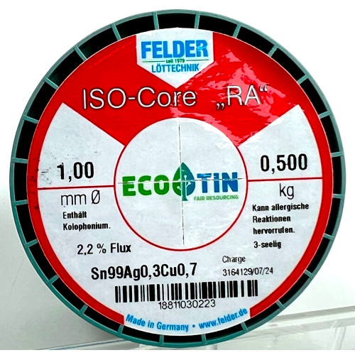 Lega Saldante Lead Free in filo da 1,0mm confezione da 500gr Felder