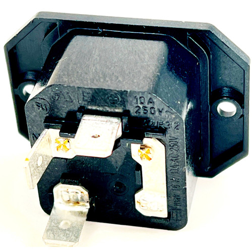 Spina Tripolare da Pannello IEC C14 con Portafusibile