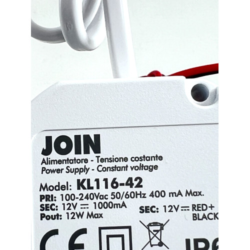 Alimentatore di Rete 12V 1A 12W da Incasso