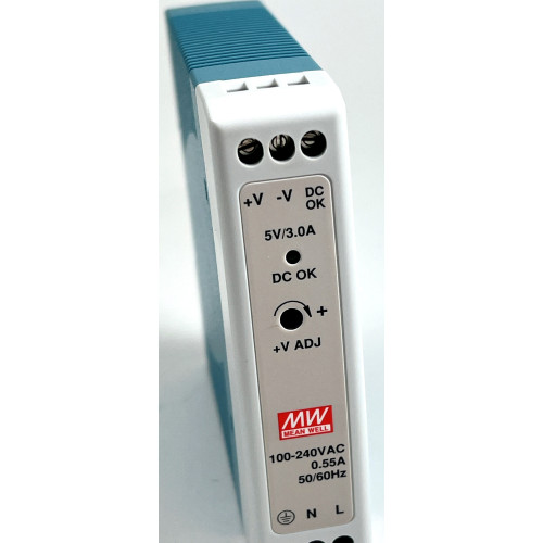 Alimentatore 5V 3A da Barra DIN  Mean Well MDR-20-5