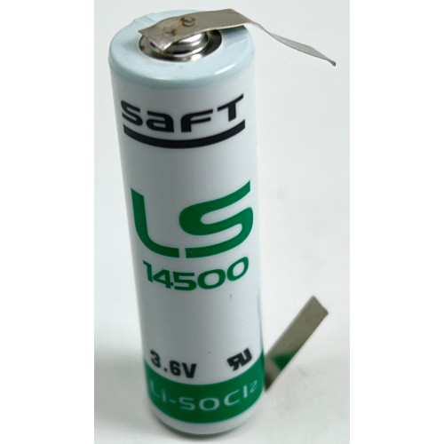 Pila al Litio 3,6V Size AA Stilo con Lamelle  LS14500 Saft