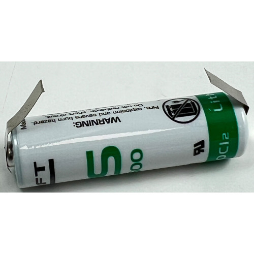 Pila al Litio 3,6V Size AA Stilo con Lamelle  LS14500 Saft