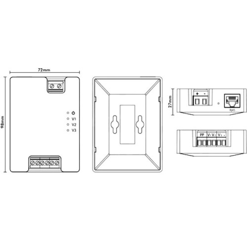 Dimmer a pulsante a 3 Canali per Nastri e Faretti a Led