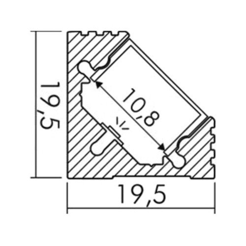 Profilo in Alluminio ad Angolo per Nastro a LED 