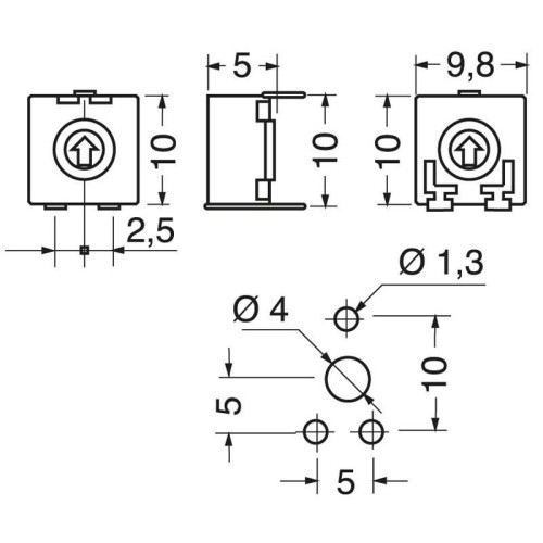 Trimmer 10 KOhm Orizzontale