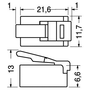 SPINA TELEFONICA MODULARE  CAT. 5 SCHERMATA RJ45 TREFOLI 2