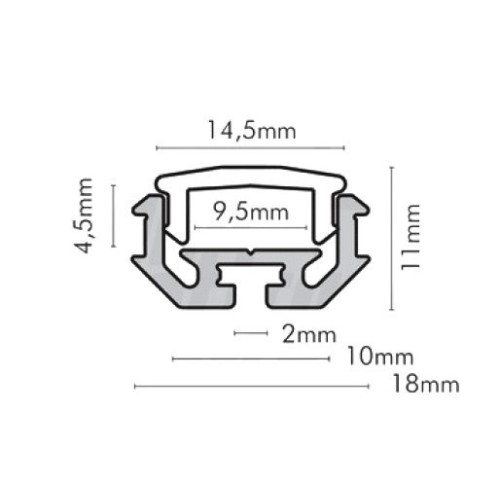 Profilo in Alluminio per Nastro a LED - Barra da 2 metri