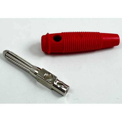 Spinotto a Banana Diametro 4mm Rosso con Foro Laterale Hirschmann BULA20K - 930726101