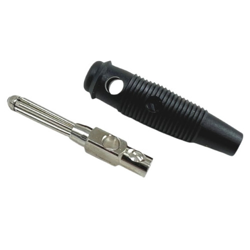 Spinotto a Banana Diametro 4mm Nero con Foro Laterale Hirschmann BULA20K - 930726100