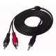 CAVO DI CONNESSIONE AUDIO INTESTATO CON PLUG 3,5MM STEREO E 2 SPINE RCA ROSSO/NERA - LUNGHEZZA 1,5 METRI