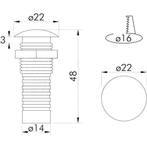 Faretto LED da incasso 12V 1W Bianco Caldo