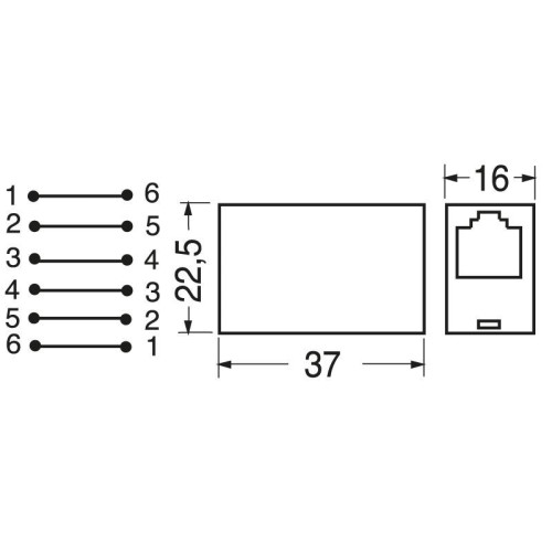 Adattatore RJ45 F/F 8 Poli Cross.