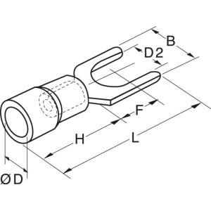 Terminale a Forcella Diametro 3,2mm Colore Rosso  2