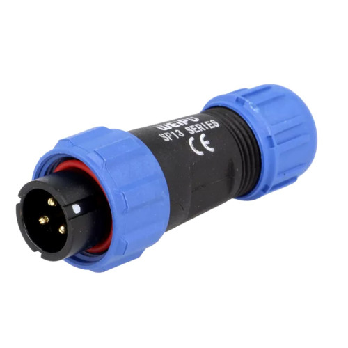Connettore Maschio Volante 3 Pin IP68 SP13