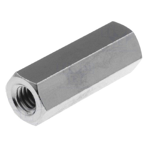 Distanziatore filettato M4 x 20 mm - Distanziale metallico esagonale in ottone nichelato con doppia filettatura
