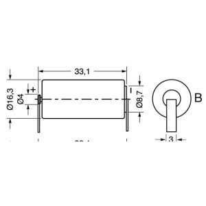Batteria al Litio 3,6V SAFT LS17330 con Lamelle per Saldatura 2