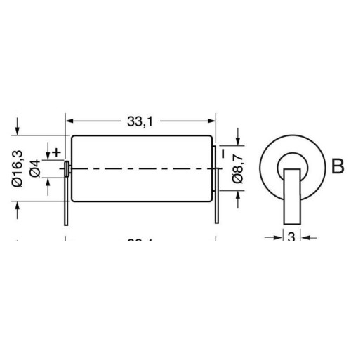Batteria al Litio 3,6V SAFT LS17330 con Lamelle per Saldatura