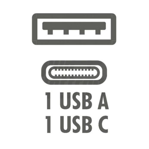 Adattatore con 2 uscite USB+USB-C 2 Prese