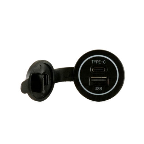 Adattatore con 2 uscite USB+USB-C 2 Prese