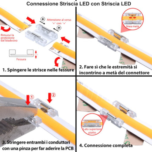 Connettore per Nastri Monocolore Confezione da 5 pz.