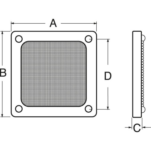 Filtro Aria Inox 120x120 mm